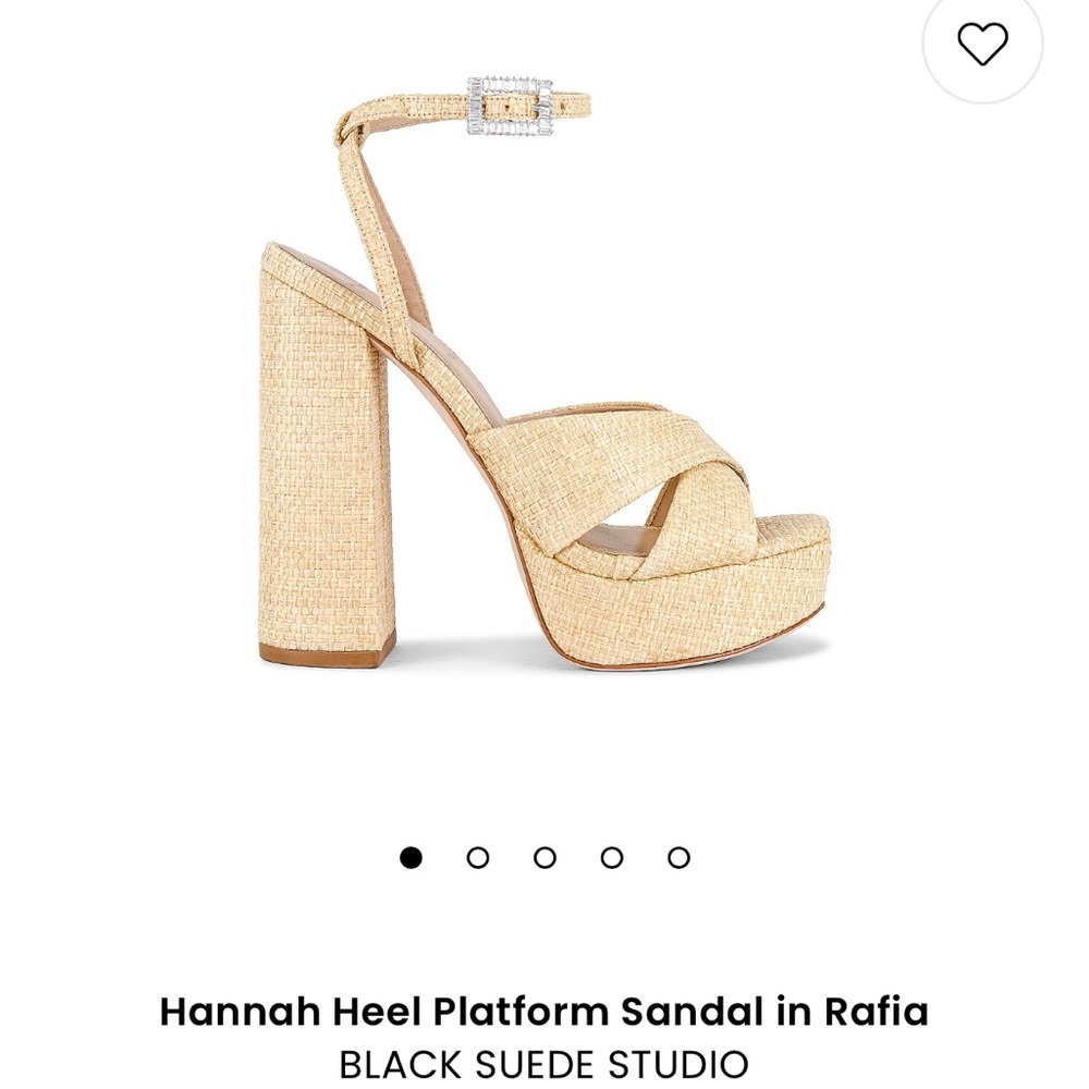 Hannah Heel Platform Sandal in Rafia